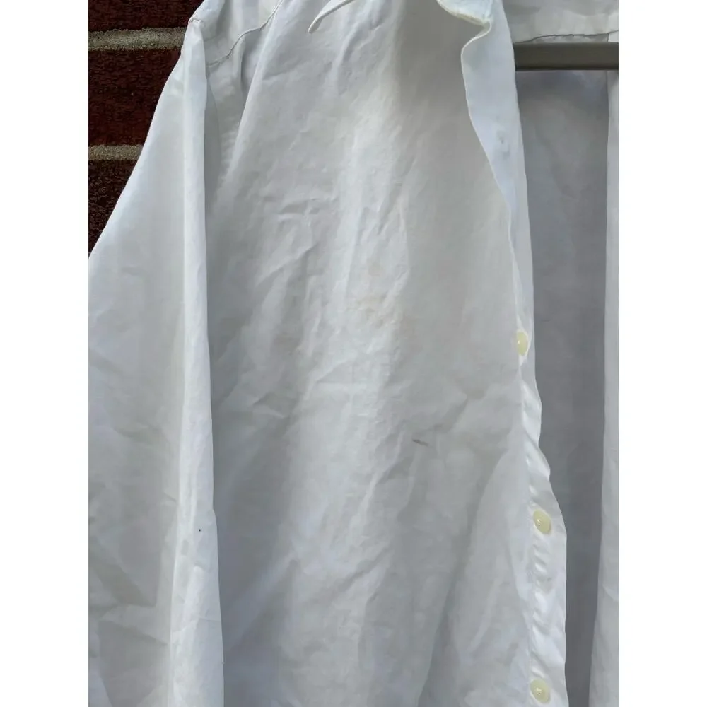 Vintage Yves Saint Laurent White Dress Shirt Men’s 15.5 32/33 Medium Button Up - Picture 3 of 7